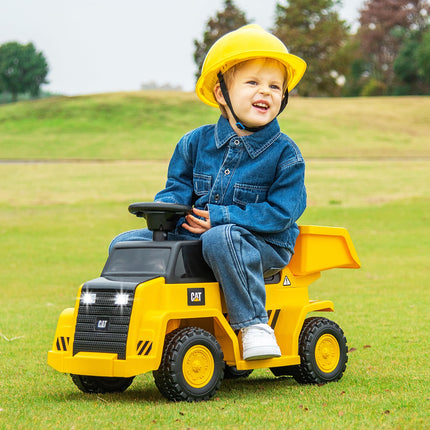 Costzon Ride on Dump Truck, 6V Licensed Caterpillar Ride on Construction Vehicle, Battery Powered Ride on Toy for Toddlers