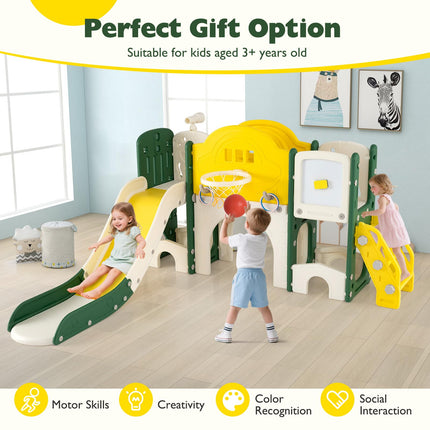 Costzon 10 in 1 Toddler Slide Set Kids Slide and Climber Playset