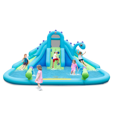 BOUNTECH Inflatable Water Slide, Dinosaur Kids Mega Waterslide Park for Outdoor w/Dual Slides for Racing Fun