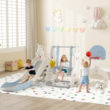 Costzon Toddler Swing and Slide Set 7 in 1 Toddler Slide for Kids