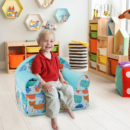 Costzon Kids Sofa, Foam Filled Armchair with Washable Velvet Cover & Soft Sponge Filling, Upholstered Sofa Chair for Preschool(Leaf)