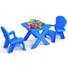 Costzon Kids Plastic Table and 2 Chairs Set, Adirondack Chair for Indoor & Outdoor Garden