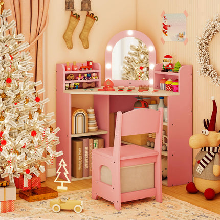 Costzon  Kids Vanity Table and Chair Set