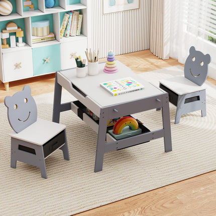 Costzon Kids Table and Chairs Multifunctional Art Desk Set (27.5” x 24” x 18”)
