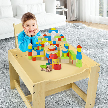Costzon 3 in 1 Wooden Activity Table with Storage Drawer