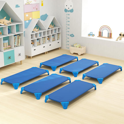 Costzon Daycare Cots for Kids, 6 PCS Space-Saving Stackable Cots w/Sturdy Metal Frame