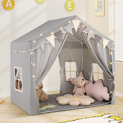 Costzon Kids Tent, Large Toddler Play Tent with 2 Doors, 4 Windows(53.5" x 37" x 53")