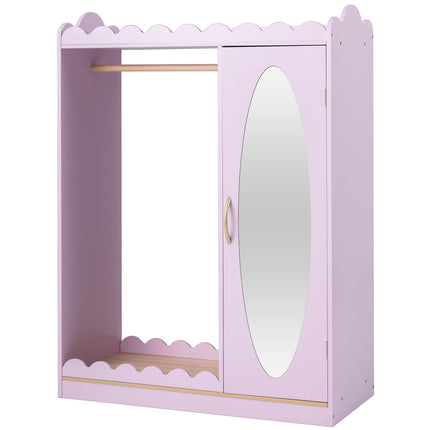 Costzon Kids Dress Up Storage with Mirror Toddler Wardrobe Closet