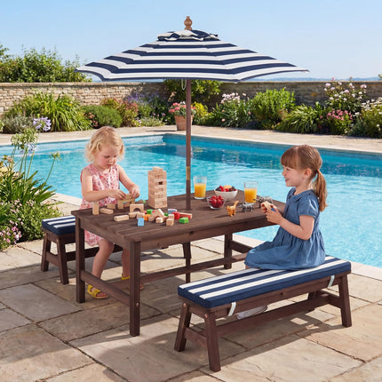 Costzon Kids Picnic Table Fir Wood Toddler Outdoor Table & Bench Set