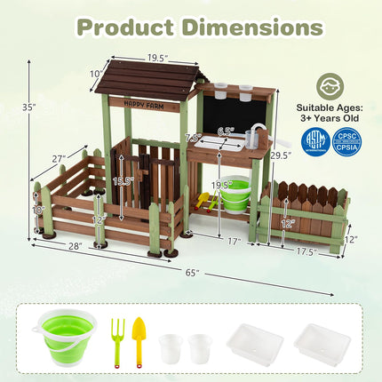 Costzon Outdoor Mud Farm Playset for Kids