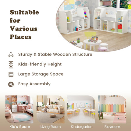 Costzon Kids Bookshelf with Reading Nook 40" Toy Storage Organizer