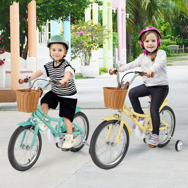 Costzon Kids Bike, 18 Inch Retro Child Bike for 3-8 Years Old w/Adjustable Height