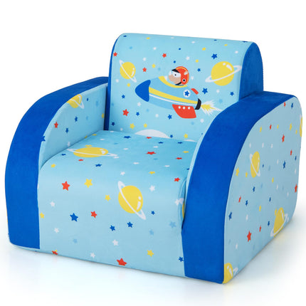 Costzon Kids Couch, 3 in 1 Convertible Flip Open Children's Sofa, Toddler Armrest Chair Bed for Nap, Fold Out Lounger Kids Sofa, Gift for Children