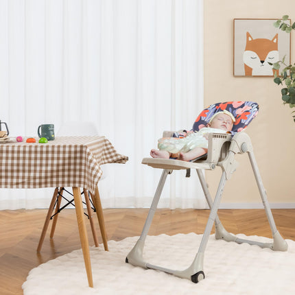 BABY JOY Convertible High Chair for Babies & Toddlers, Height Adjustable, Grow & Go High Chair w/Recline & Footrest