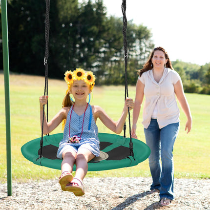 Costzon 40" Saucer Tree Swing for Kids, Flying Saucer Swing with 2 Carabiners, Adjustable Ropes, Waterproof 900D Oxford Cloth, Round Swing