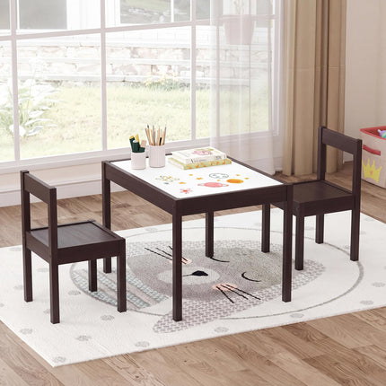 Costzon Kids Table and Chairs with Graffiti Top