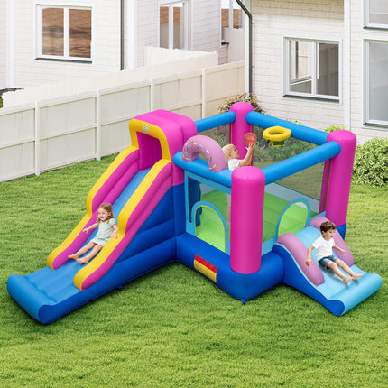 BOUNTECH Princess Bouncy House Jump Castle for Kids Indoor Outdoor w/2 Slides & Jumping Area