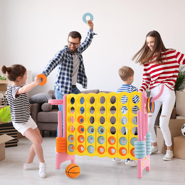 Costzon Giant 4-in-A-Row, Jumbo 4-to-Score Giant Game, Indoor Outdoor Family Connect Game for Kids & Adults