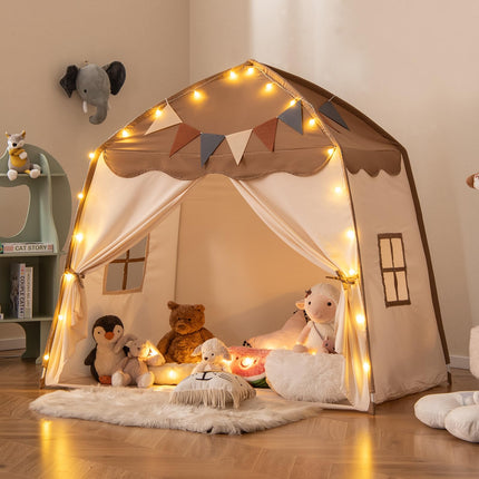 Costzon Kids Tent, Large Indoor Outdoor Dome Tent Playhouse w/Bright Lights