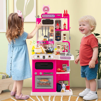 Costzon Kids Kitchen Playset | Little Chef Pretend Kitchenette Set w/Light (Single Side)