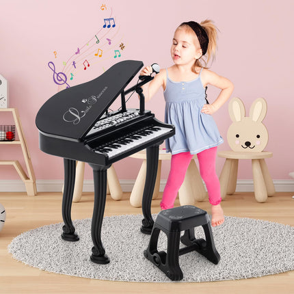Costzon Kids Piano, 37 Key Mini Grand Piano Toy Keyboard, Portable Electronic Piano Educational Musical Instrument Toy
