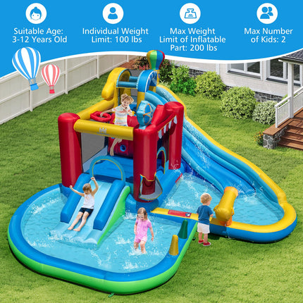 Costzon Inflatable 8-in-1 Amusement Park Water Park