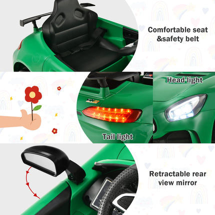 Costzon Ride on Car, 12V Licensed Mercedes Benz GTR Kids Car to Drive, Electric Cars for Kids
