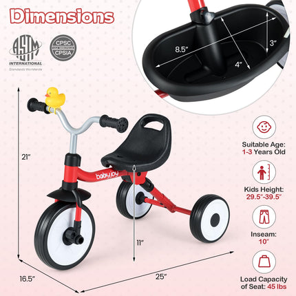 Costzon Toddler Bike Folding Kids Tricycle w/Glowing Wheels