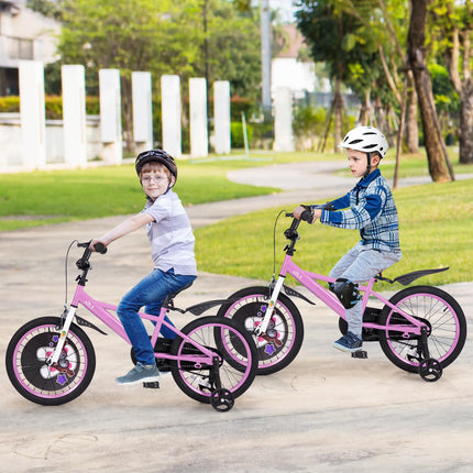 Costzon Kids Bike, 18 Inch Child Bike for 3-8 Years Old with Adjustable Height, Training Wheels