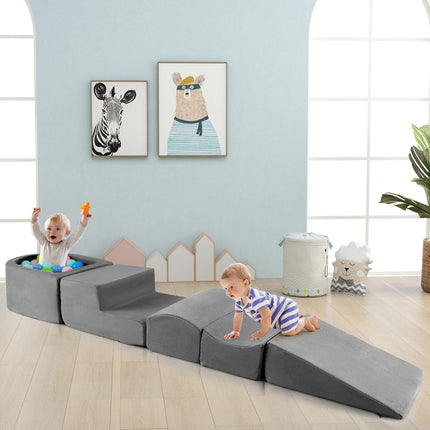 Costzon Toddler Climbing Toys Indoor, 5 Pieces Foam Climb and Crawl Playset