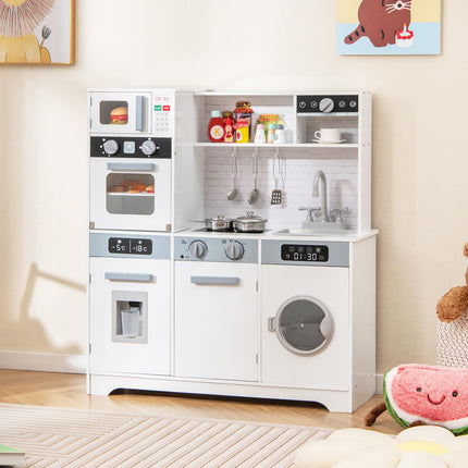Costzon Kids Kitchen Playset, Wooden Toy Kitchen Set