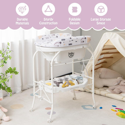 Baby Bathtub with Changing Table - Costzon