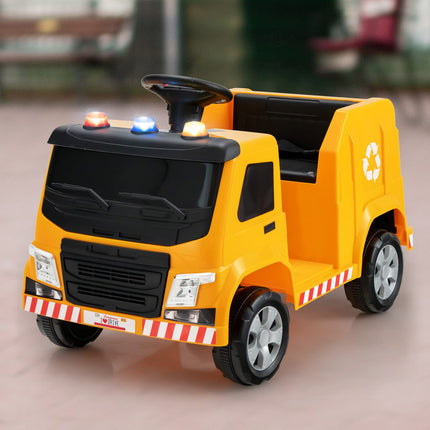 Costzon Ride on Car, 12V Battery Powered Recycling Garbage Truck w/Remote Control
