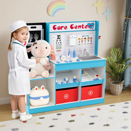 Costzon Kids Wooden Doctor Playset Medical Activity Center w/ 29 Accessories