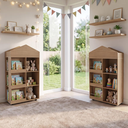 Costzon Kids 4-Tier Bookshelf with 10 Toy Storage Organizer