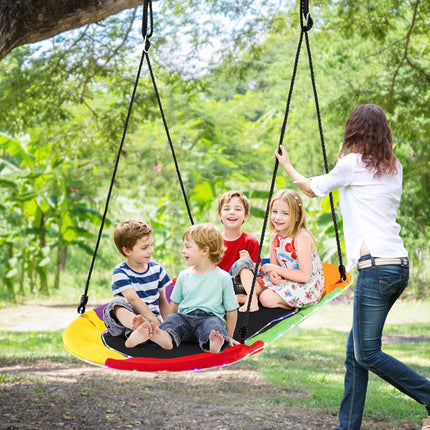 Costzon 700 lbs 60" Giant Platform Swing with Light, Tree Swing with Adjustable Hanging Ropes