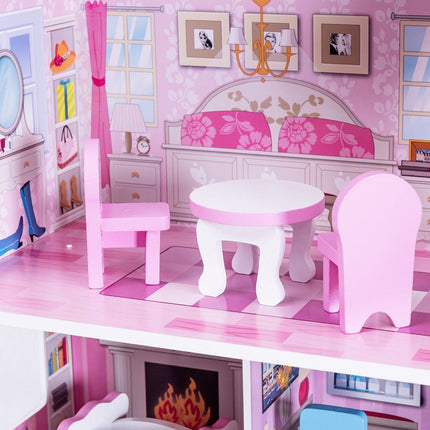 Dollhouse, Toy Family House with 13 pcs Furniture - costzon