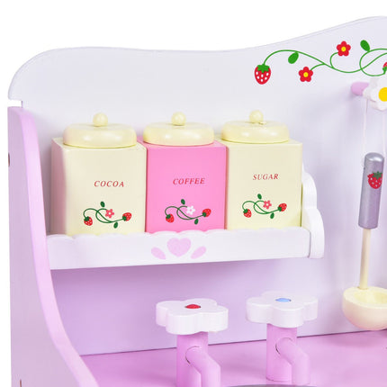 Costzon Kids Kitchen Playset,Toddler Gift Toy (24.4" Height, Pink) - costzon