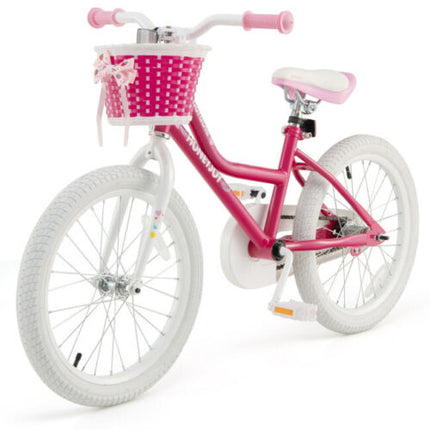 BABY JOY Kids Bike, 18 Inch Bike w/Removable Training Wheels, Adjustable Seat