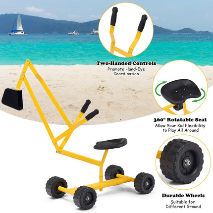 Kids Ride on Sand Digger with Wheels - costzon